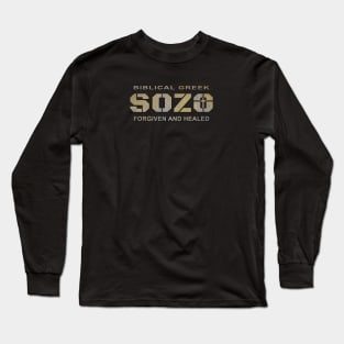 Biblical Greek, Healed and Forgiven, Sozo Long Sleeve T-Shirt